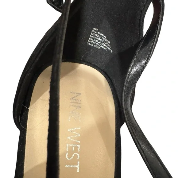 NINE WEST Sexy Lace Overlay Black Strap Pumps Heels 10 - Picture 7 of 17